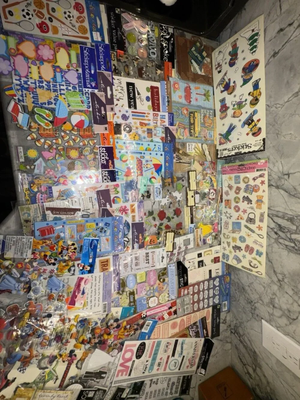 Lot Of 70 Pkgs NEW Scrapbook Stickers Jolees Sticko Disney Recollections 3D